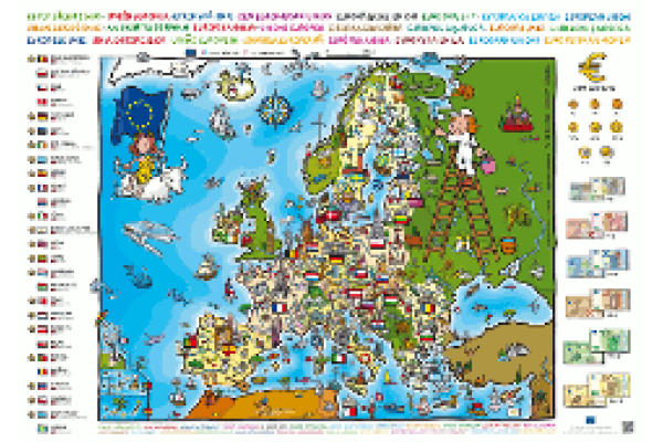 Grande carte de l'Europe - "Unie dans la diversité"